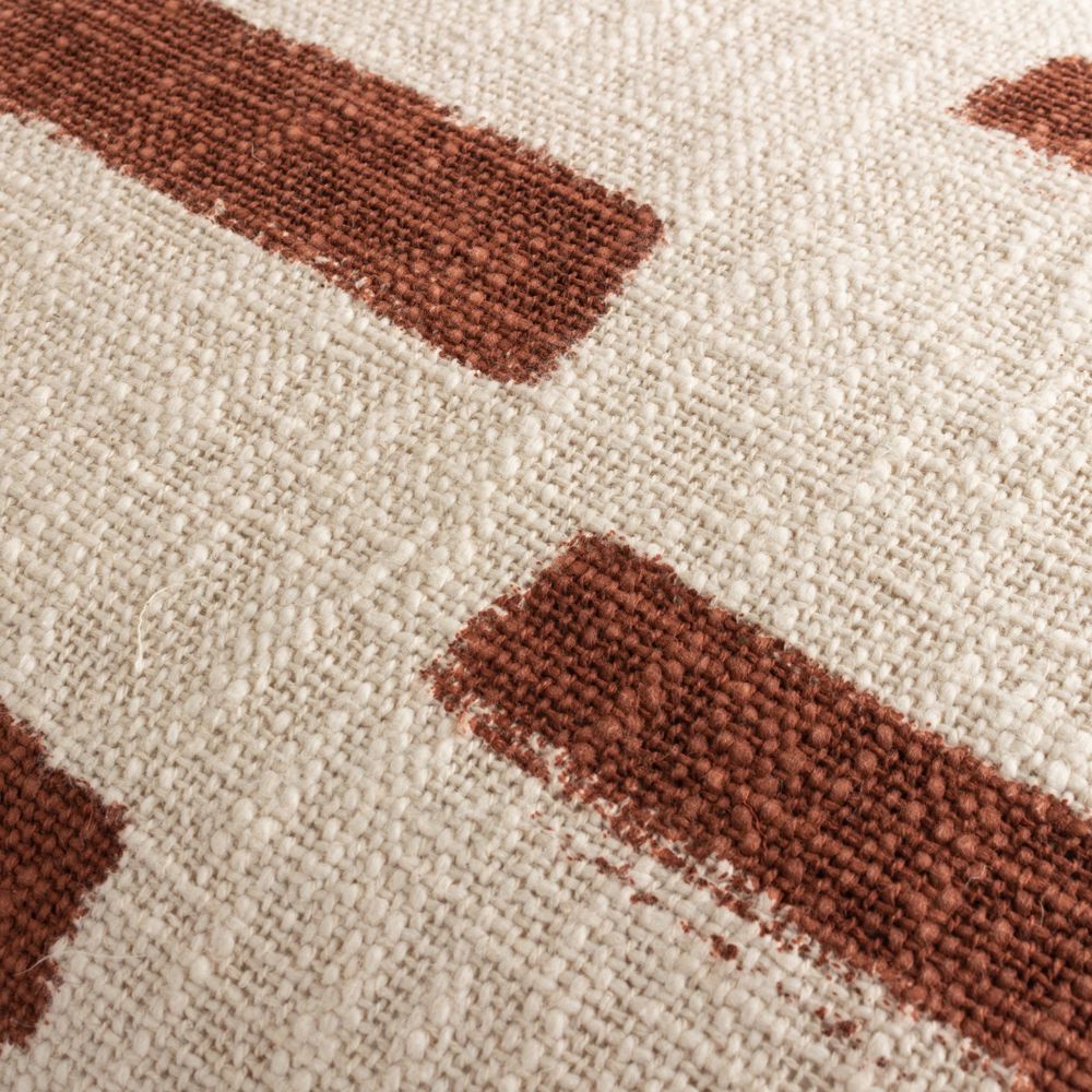 Printed Slub Cotton Feather Cushion
